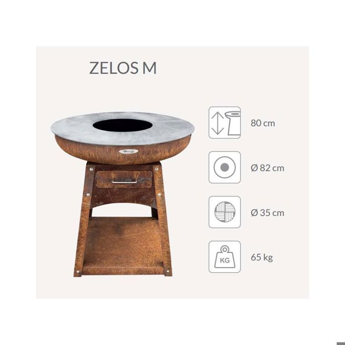 Churrasqueira a lenha Remundi - ZELOS - Diâmetro 82 cm ou 102 cm - diâmetro (cm): 82