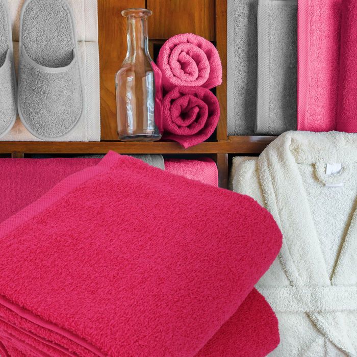 Set di 2 asciugamani da bagno 90x150 cm ALPHA rosa fucsia