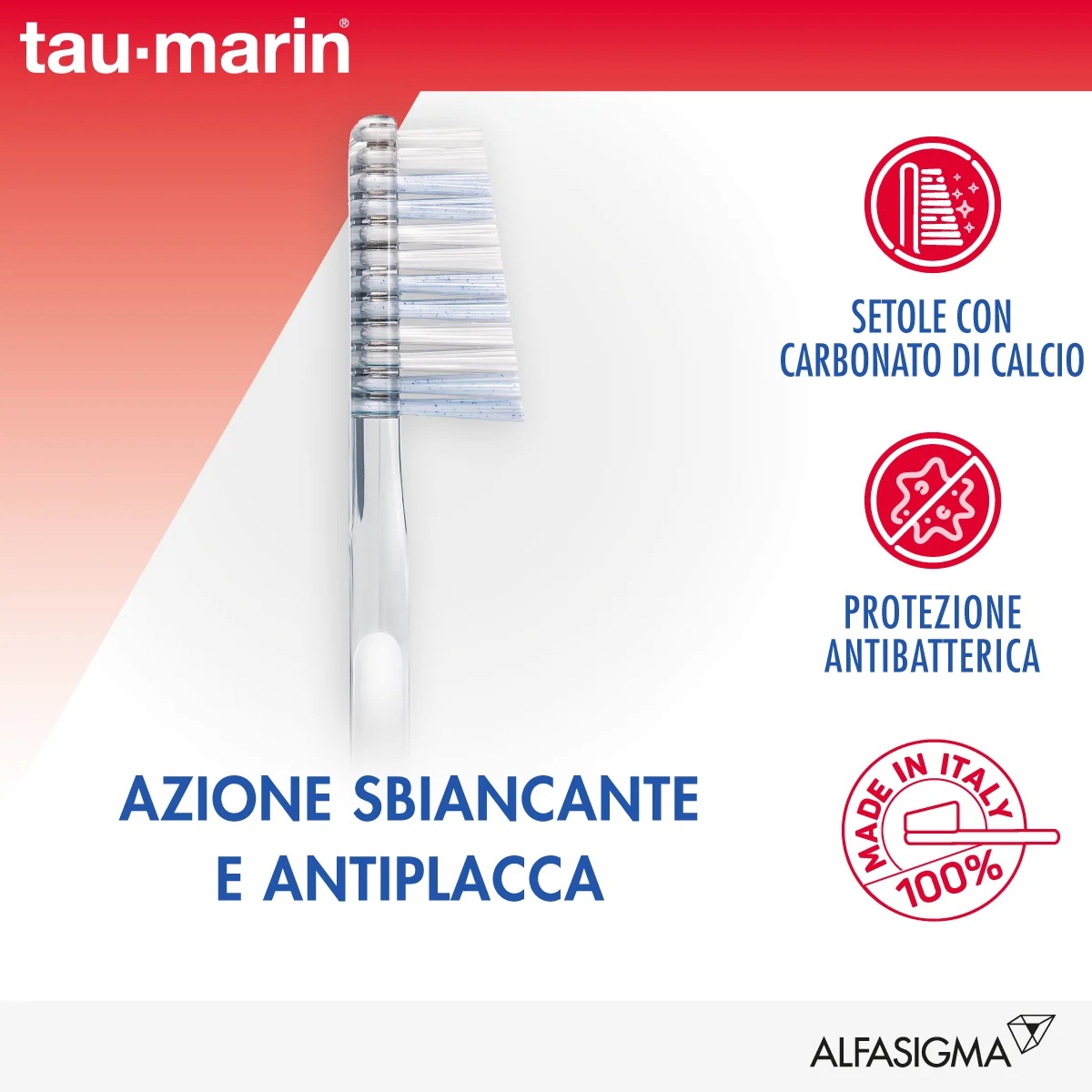 ALFASIGMA TAU MARIN Tau-marin Professional weiße antibakterielle Zahnbürste