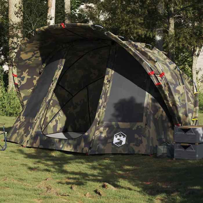 Tienda de campaña de camuflaje impermeable para 5 personas vidaXL, ideal para pesca, acampada, jardín o como refugio al aire libre (4009394)