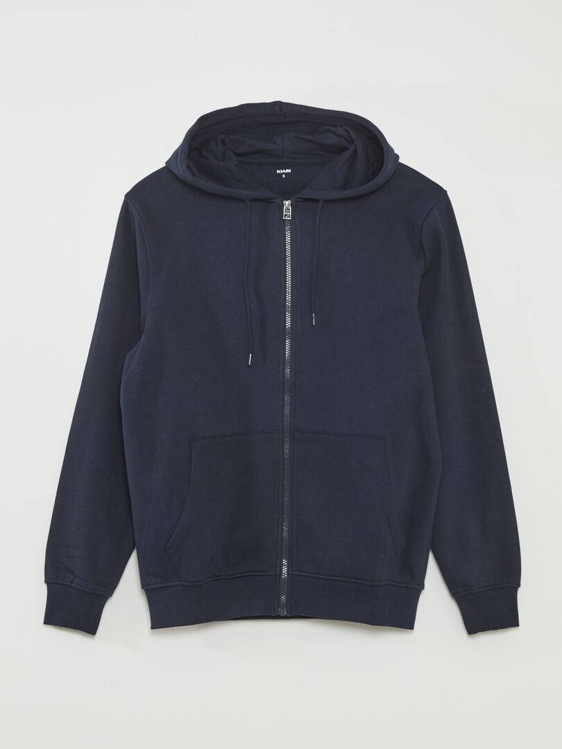 Fleece sweatshirt met rits - BLAUW