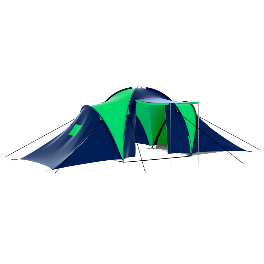 Tente de camping Vidaxl bleue et verte