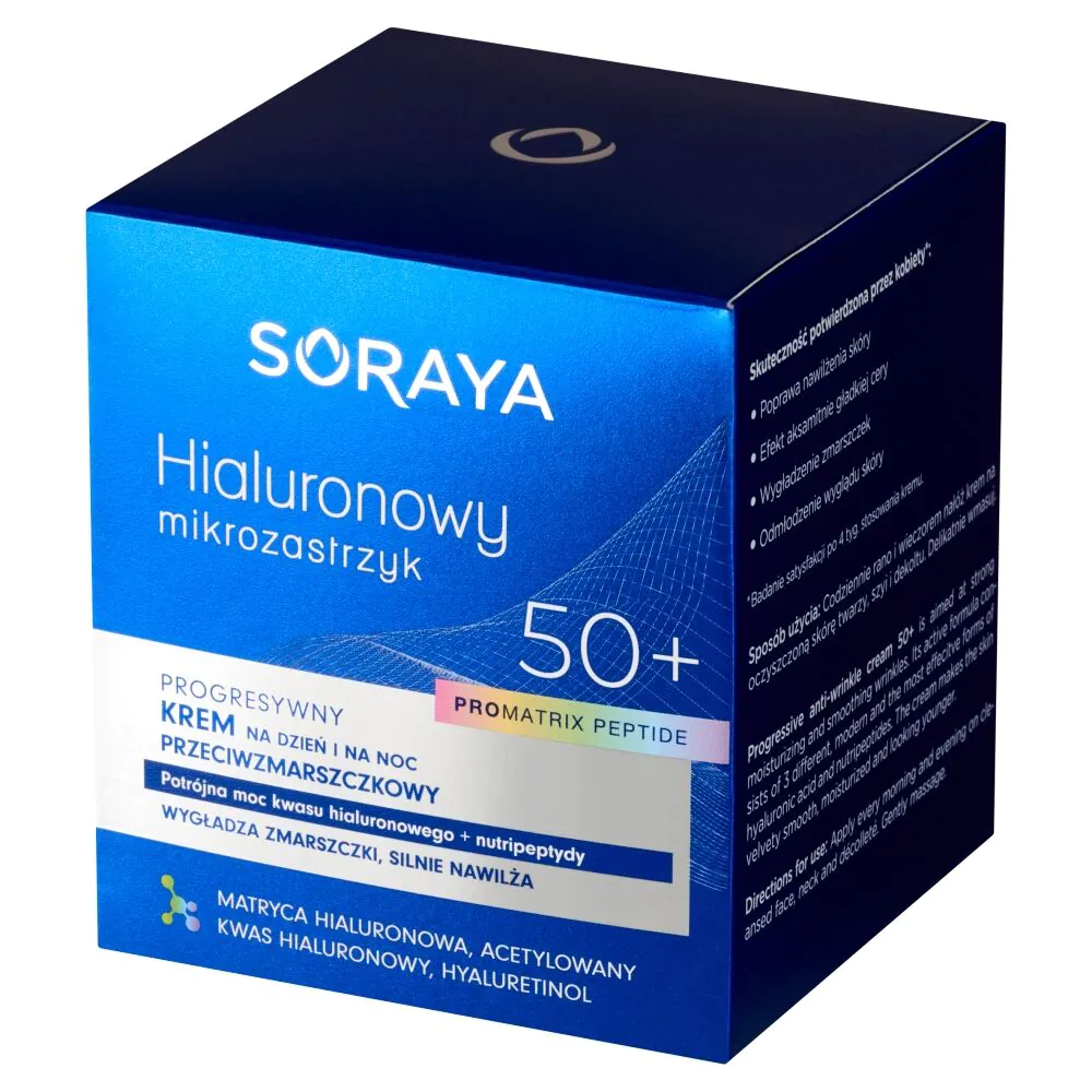 Soraya Hialuronowy Mikrozastrzyk Krem przeciwzmarszczkowy 50+ na dzień i na noc