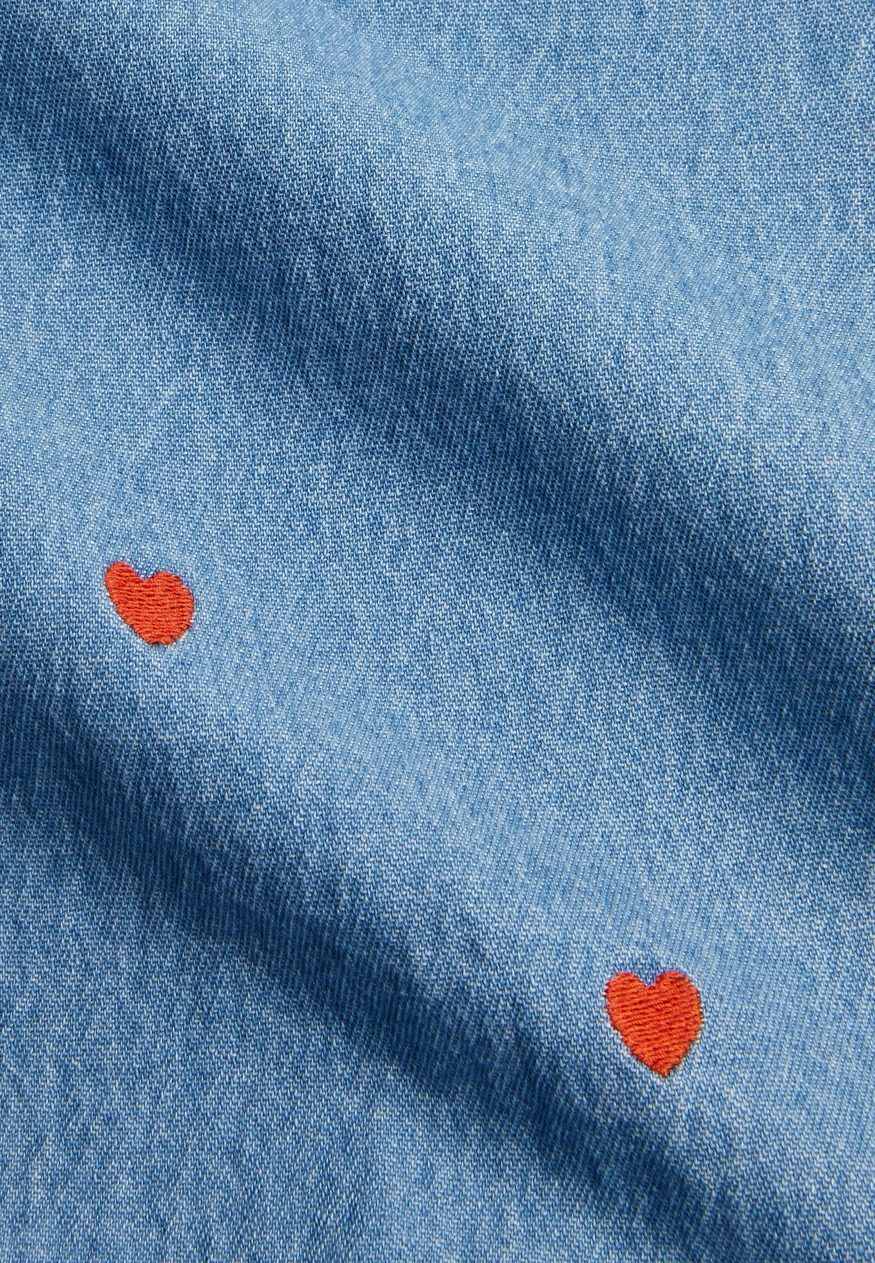 Mini Rodini HEARTS JURK - Denim jurk - blauw