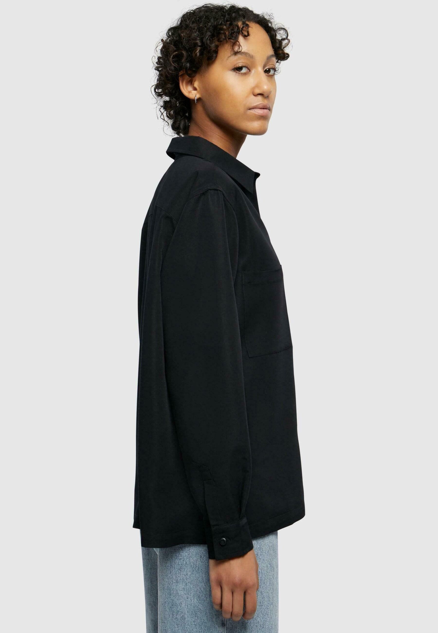 Urban Classics blouse met knoopsluiting - zwart