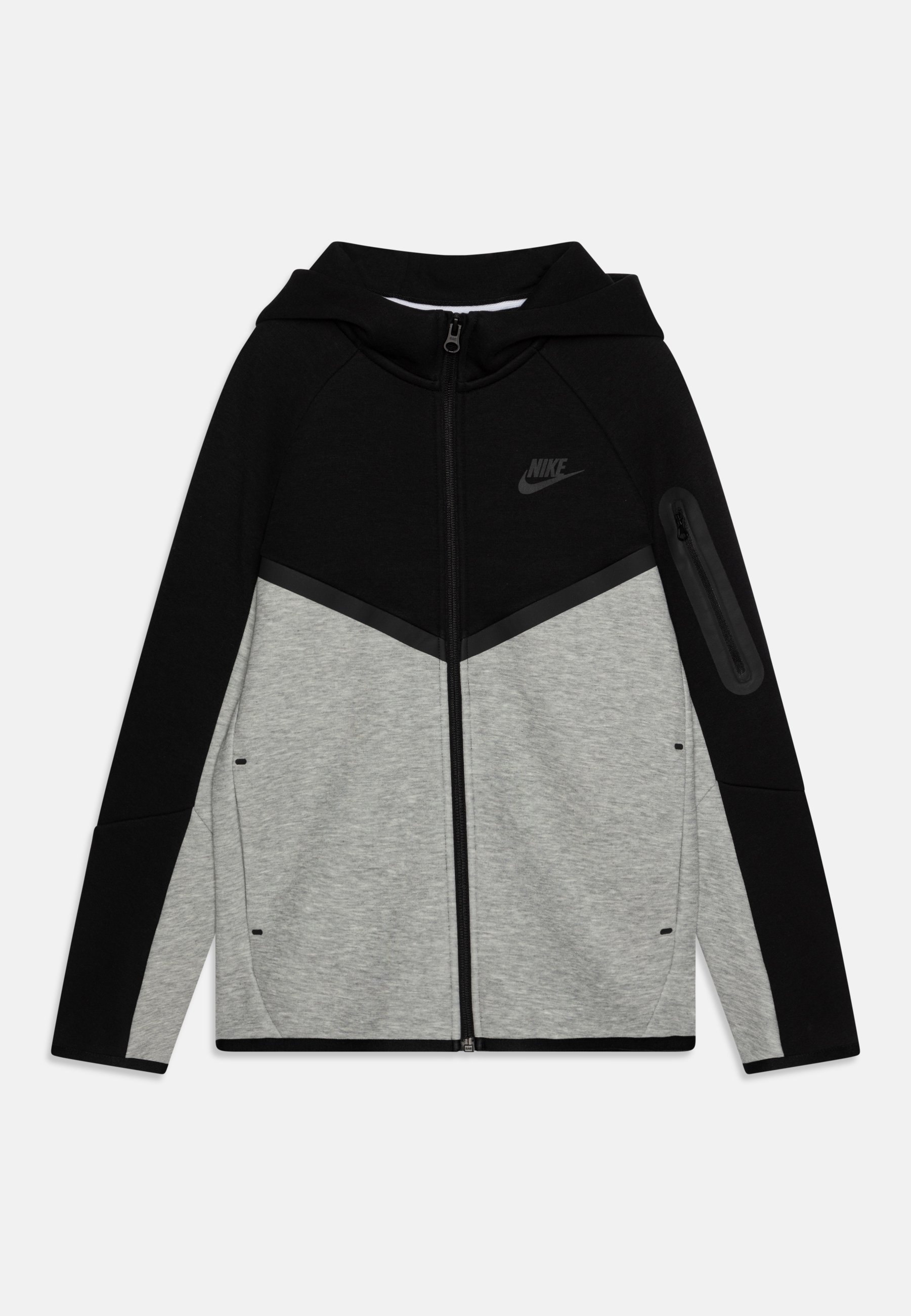 Nike Sportswear UNISEX - Sweatshirt met rits - donkergrijs gemêleerd/zwart/wit