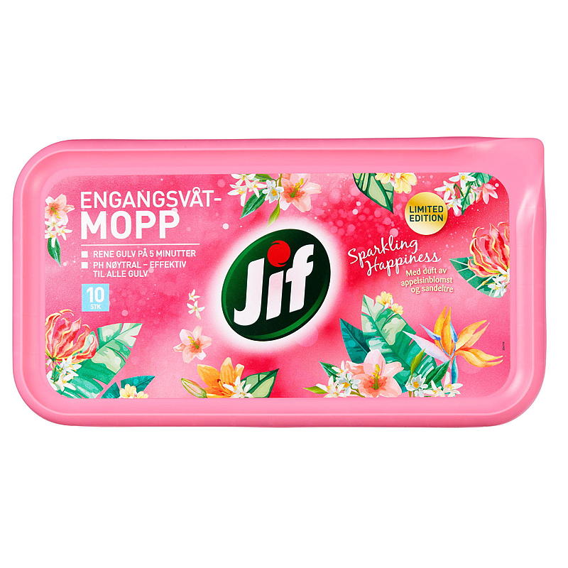 Paquete de 10 fregonas desechables Jif Jif Sparkling Happiness