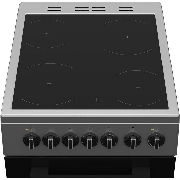 Keramische kookplaat - INDESIT - I5V3PCS - 4 branders - 7,7 kWh - 50 cm breed - Zilver