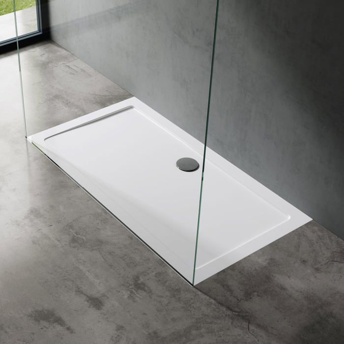 Plato de ducha rectangular doporro 75x140, acrílico blanco Faro2 75x140x4 cm