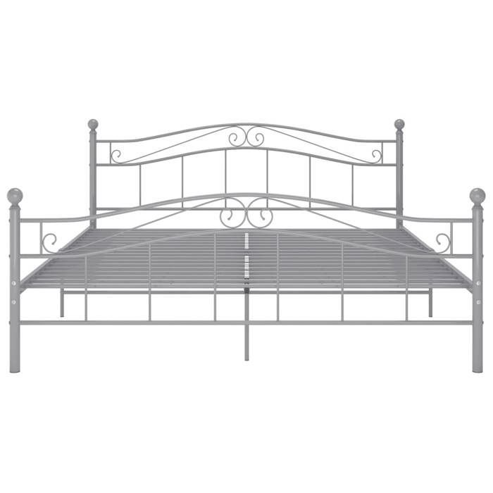 Letto in metallo grigio 200 x 200 cm - Portata massima 150 kg - Struttura letto in metallo grigio 200x200 cm 005_227977
