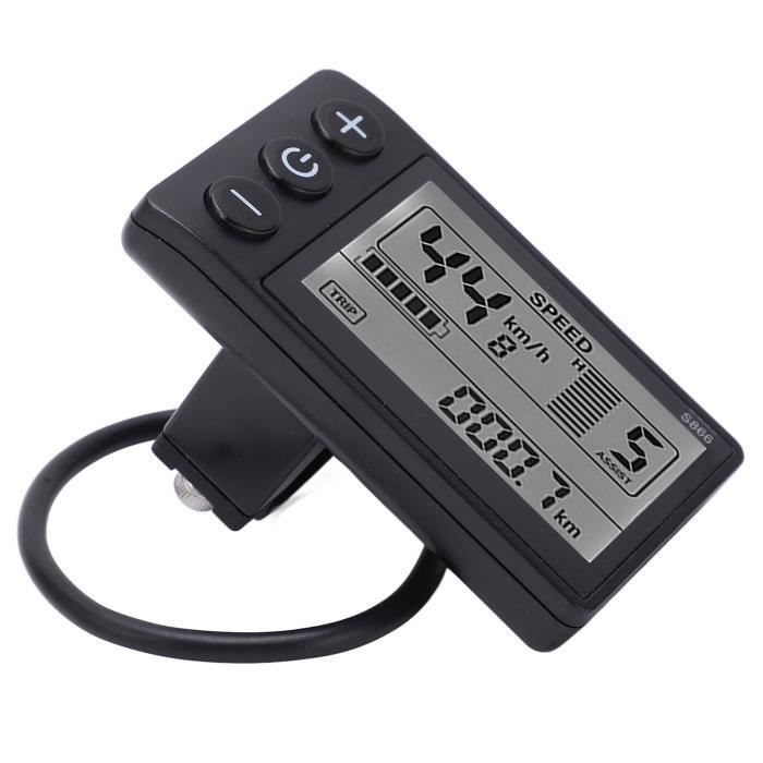 Painel de controle com display LCD Zerone para bicicleta elétrica S866, compatível com 24V, 36V e 48V.
