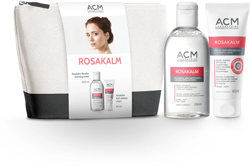 Kit de Presente ACM Rosakalm - Kit de presente de Natal para peles sensíveis com tendência a manchas.