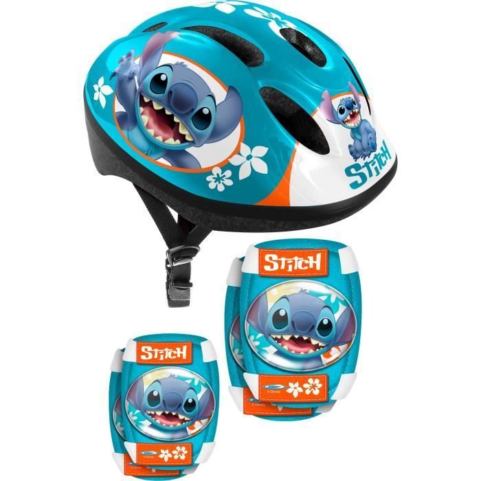 Conjunto con casco y equipo de protección que incluye coderas y rodilleras - DISNEY - STITCH