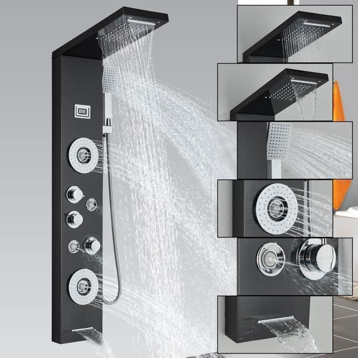 High-quality multi-functional shower column with black display
