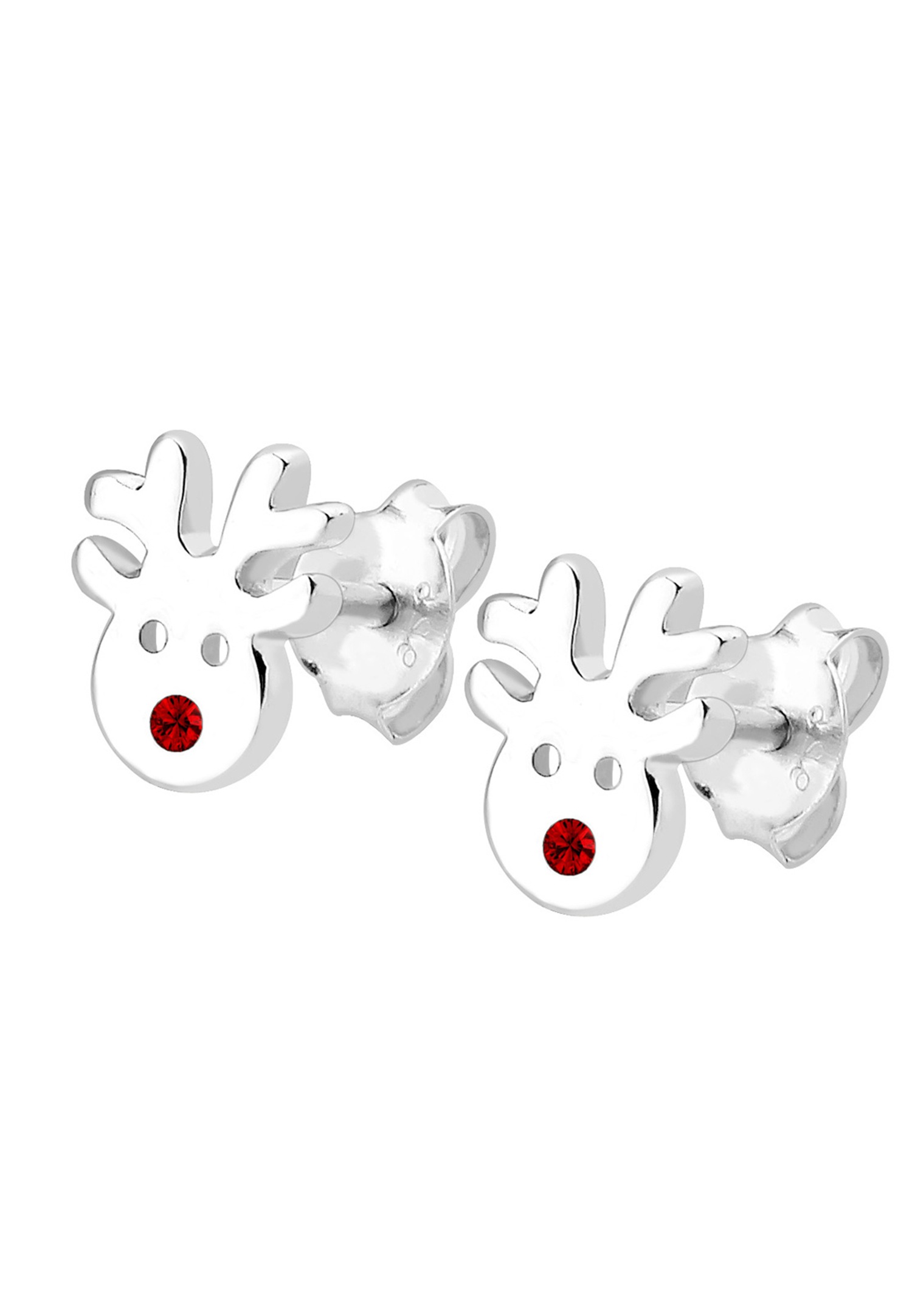 Elli Enfants Clous d'oreilles Motif Renne Ludique avec Cristal en Argent Sterling 925