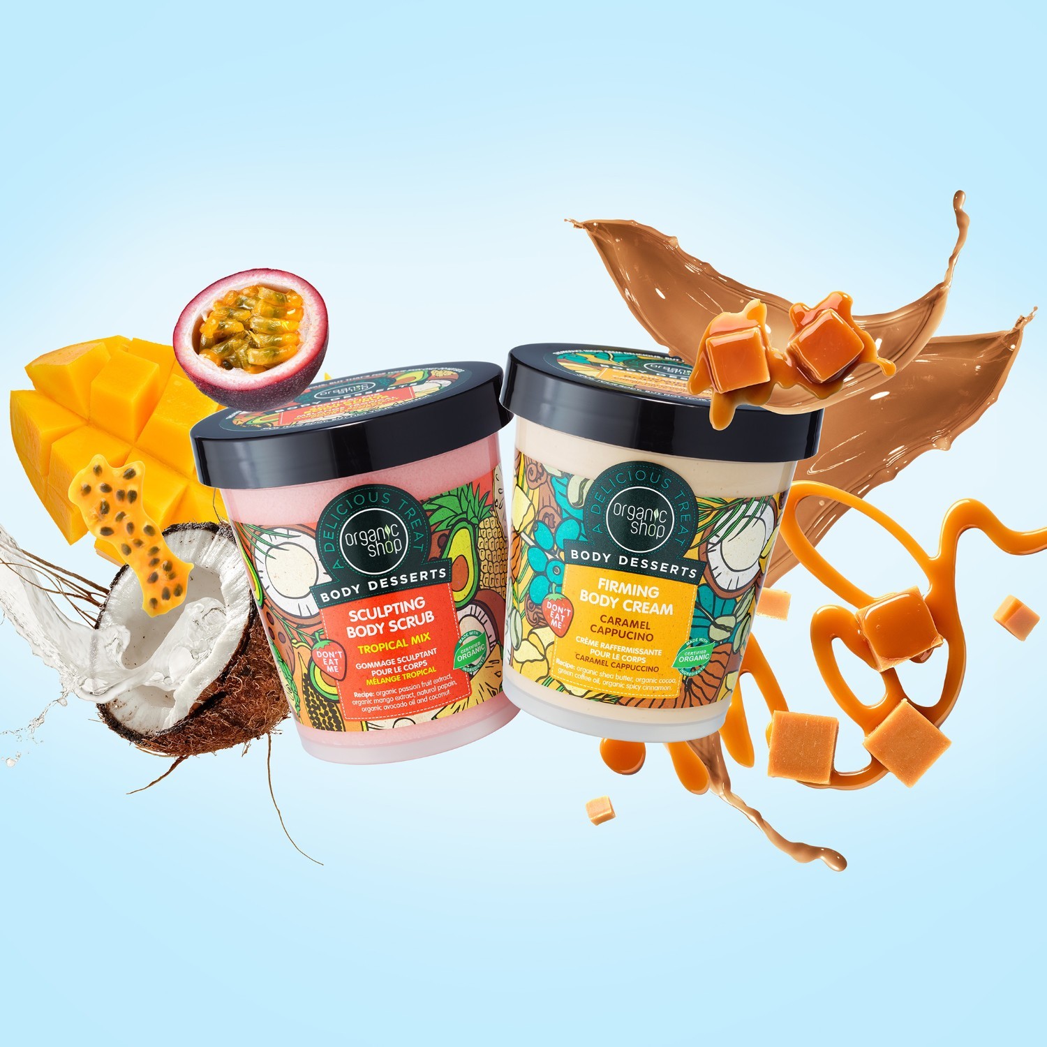 Organic Shop Body Desserts Crème Raffermissante Capuccino Caramel