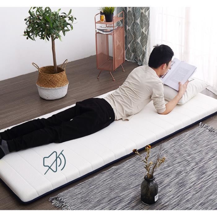 Luxus-Matratzenauflage – 90 x 190 cm – Memory-Schaum – Abnehmbarer Bezug – 6 cm dick