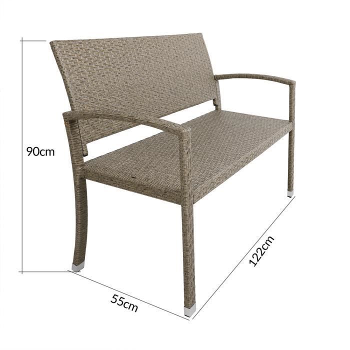 Deuba | Banco de jardín • Poliratán • Color crema • Resistente a los rayos UV y a la intemperie | Muebles, Asientos, Patio, Balcón
