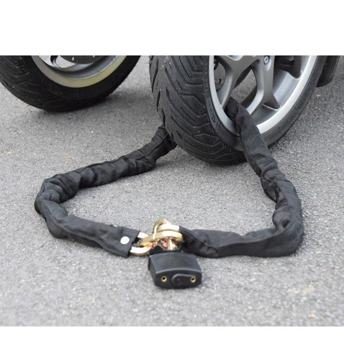 1.5M Fabric Sheath Chain Lock with Padlock - Motorcycle Locks