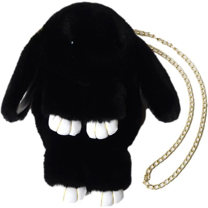 Bolso de hombro adorable, bolso de peluche para niños, bolso de animales de dibujos animados, bolso de conejo de peluche para niñas PZCC