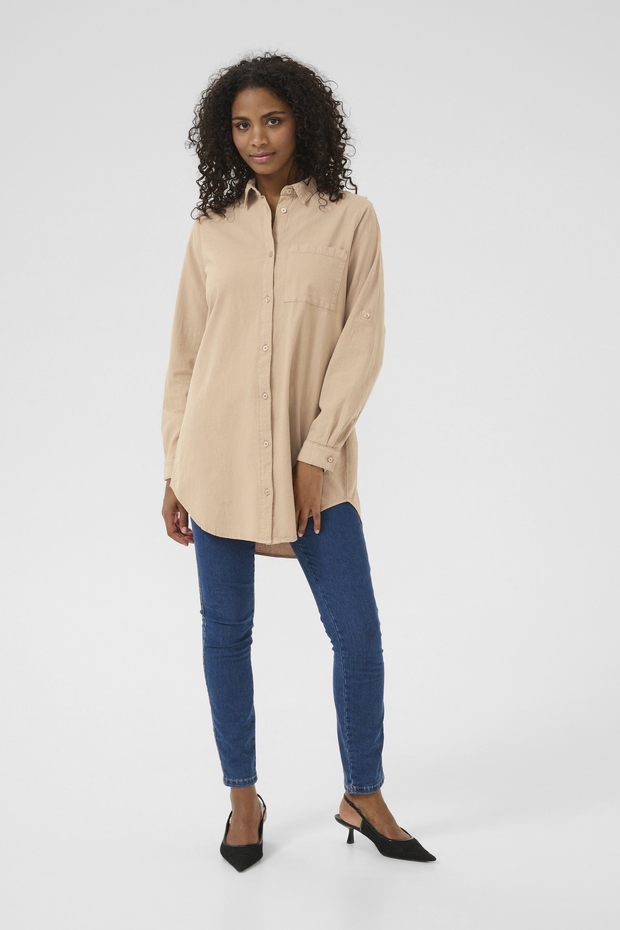 Kaffe NAYA - Blouse met knoopsluiting - klassiek zand