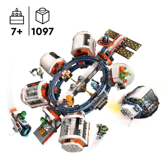 LEGO® 60433 City Modular Space Station, Toy with Shuttle, Space Exploration, with 6 Minifigures