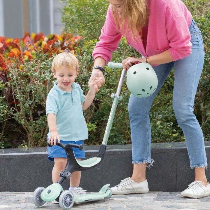 GLOBBER ACTIVE ECOLOGIC 3-Wheel Scooter - Pistachio - Recycled Plastic - Ride-On - Wide Seat - 15 months to 9 years