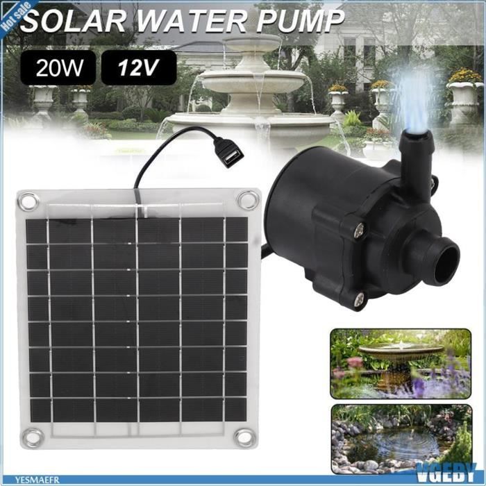 GEBY Solar Water Pump Kit - 20W - Adjustable Flow Rate - Solar Powered - Durable and Reliable