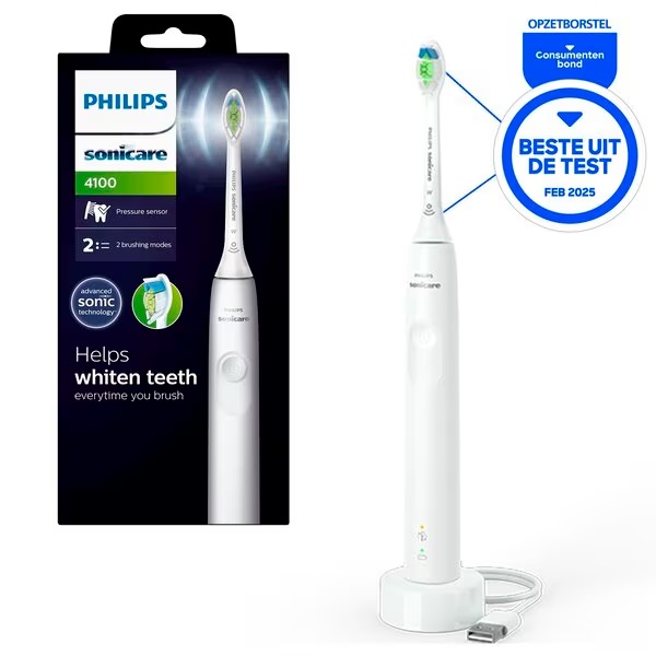 Philips Sonicare 4100 električna zobna ščetka<br>bela