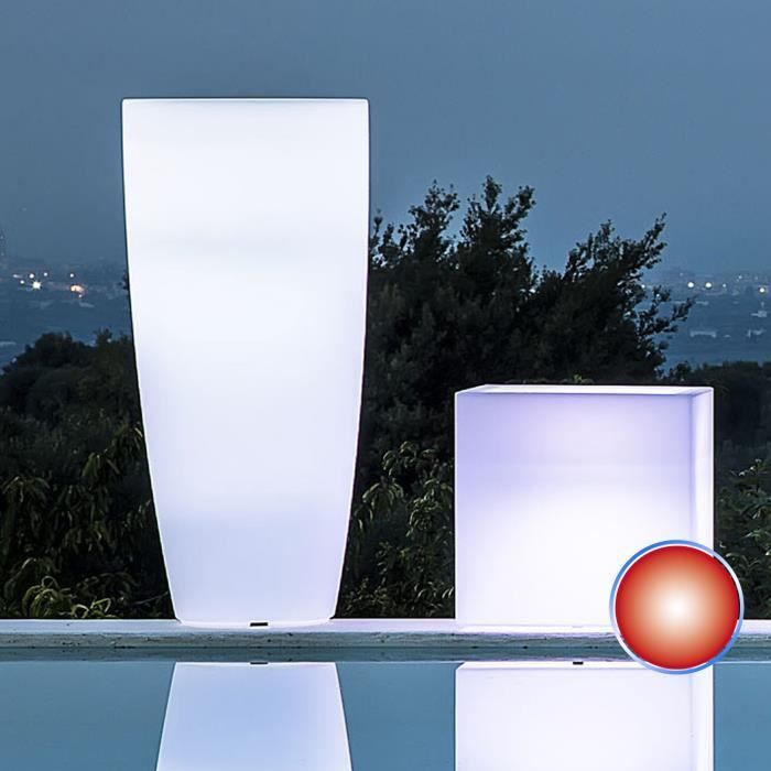 Vaso da fiori - Prodotto in Italia - Agave rotondo con lampada rossa - H90 Ø 40cm - Plastica - 20 litri