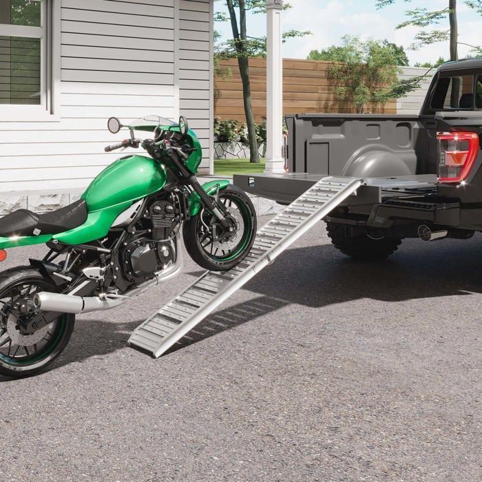 Rampa de carga plegable Wiltec 1820 x 305 mm – Capacidad de carga máxima 200 kg – Aluminio – Rampa de acceso utilitaria para motocicletas y vehículos todo terreno