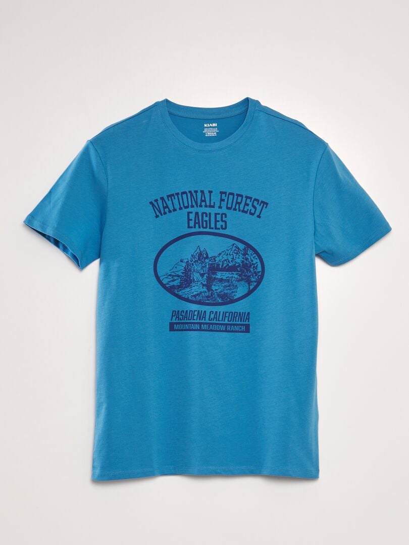 Bedrukt T-shirt - BLAUW