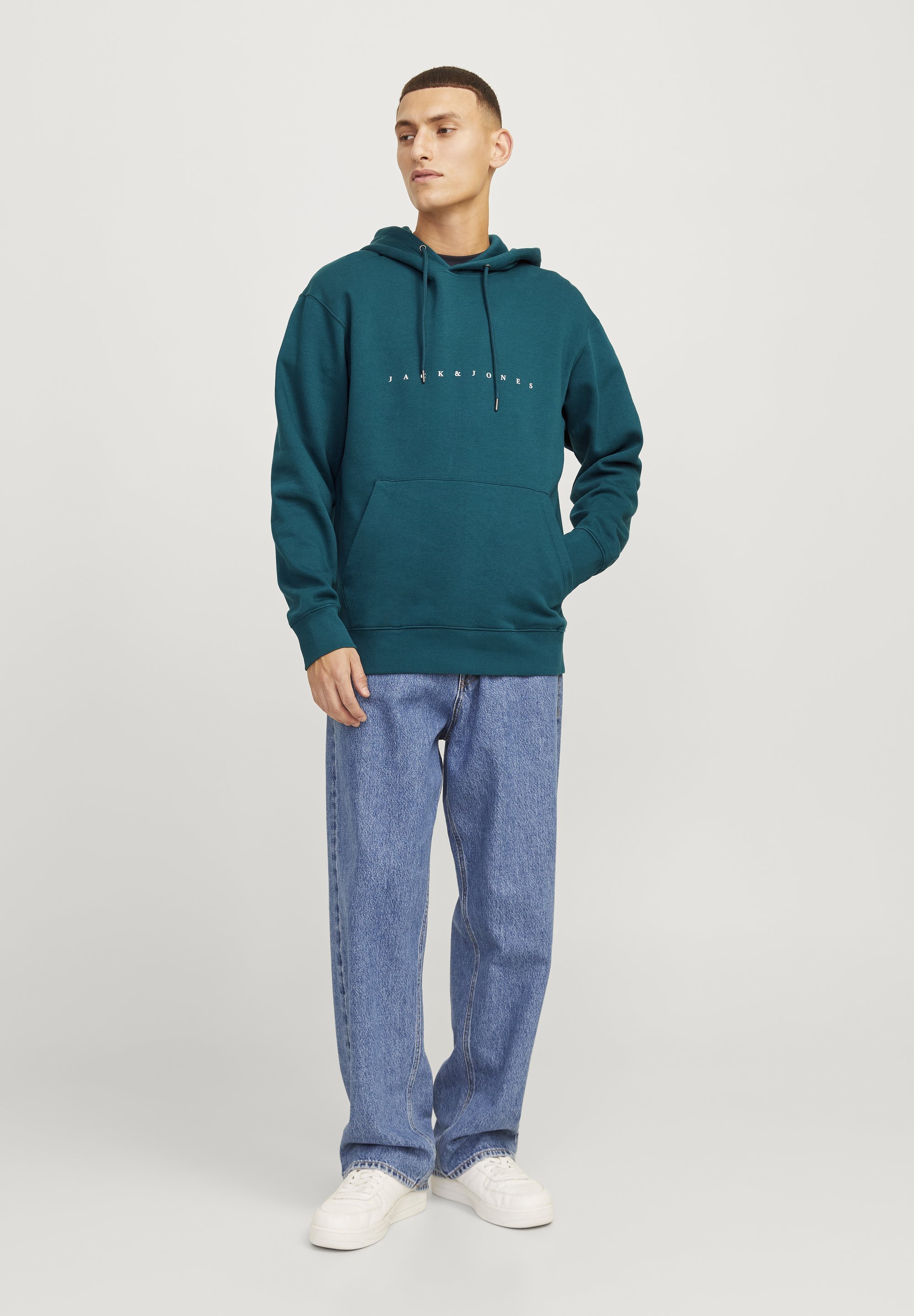 Jack & Jones JJESTAR HOOD - Sweatshirt - tiefes Türkis