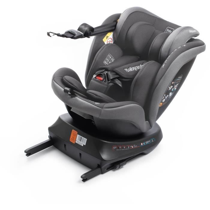 Bilbarnstol - BABYAUTO - RODIA - Grupp 0/1/2/3 - 40/150 cm - I-Size Plus - Isofix - Vridbar - Liggbar - Förminskning - Grå