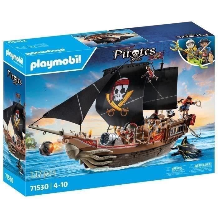 PLAYMOBIL 71530 Barco Pirata, 137 piezas, incluyendo 3 figuras, Piratas, Juego de rol creativo, Para mayores de 4 años