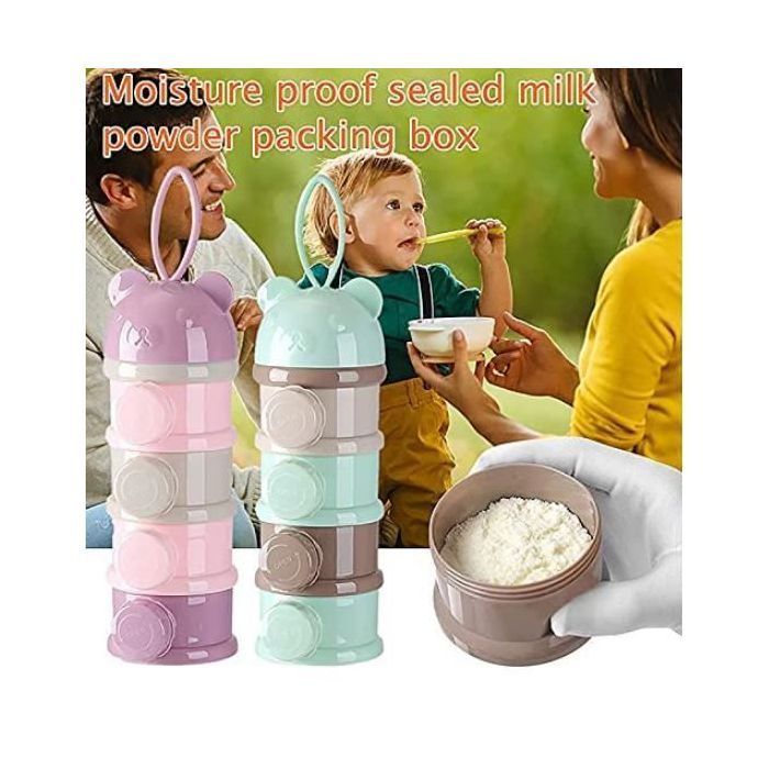 Bote de dosage de lait en poudre pour bb Bote de dosage de distributeur de lait en poudre 4 compartiments Po BOITES DE CONSERVATION