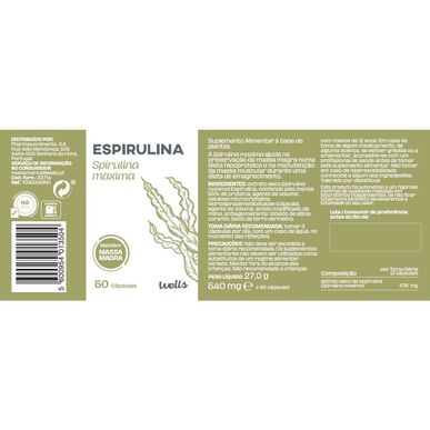 Wells Spirulina Lihaslisä 50 kapselia