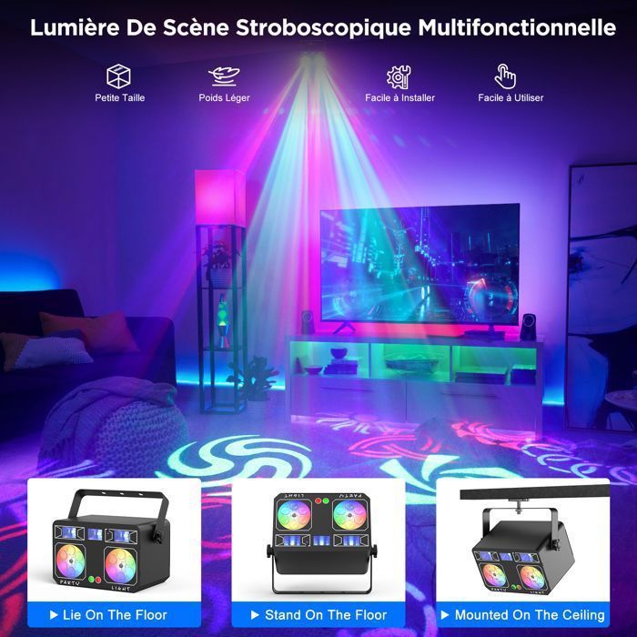 Luci per feste - JAJALUYA LED GOBO Light - Luci con effetti misti 5 in 1 per Natale, feste, DJ e discoteche