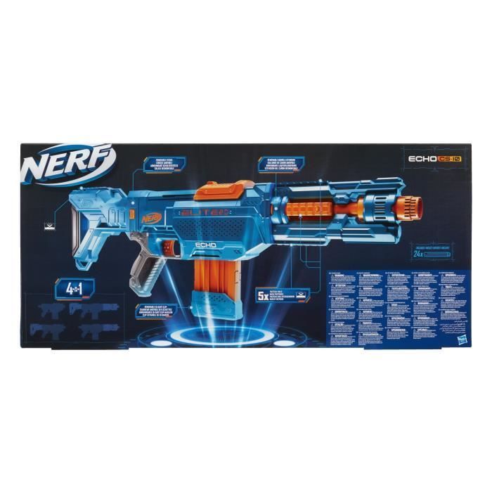 Nerf Elite 2.0 Echo CS 10 Blaster – NERF – Blau – Clip-on-Magazin – 24 Darts enthalten