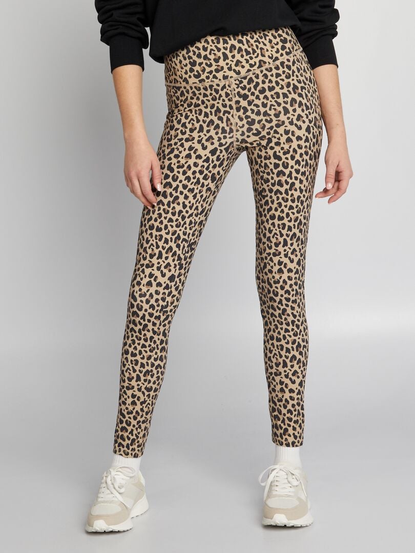 Leggings met luipaardprint - BRUIN