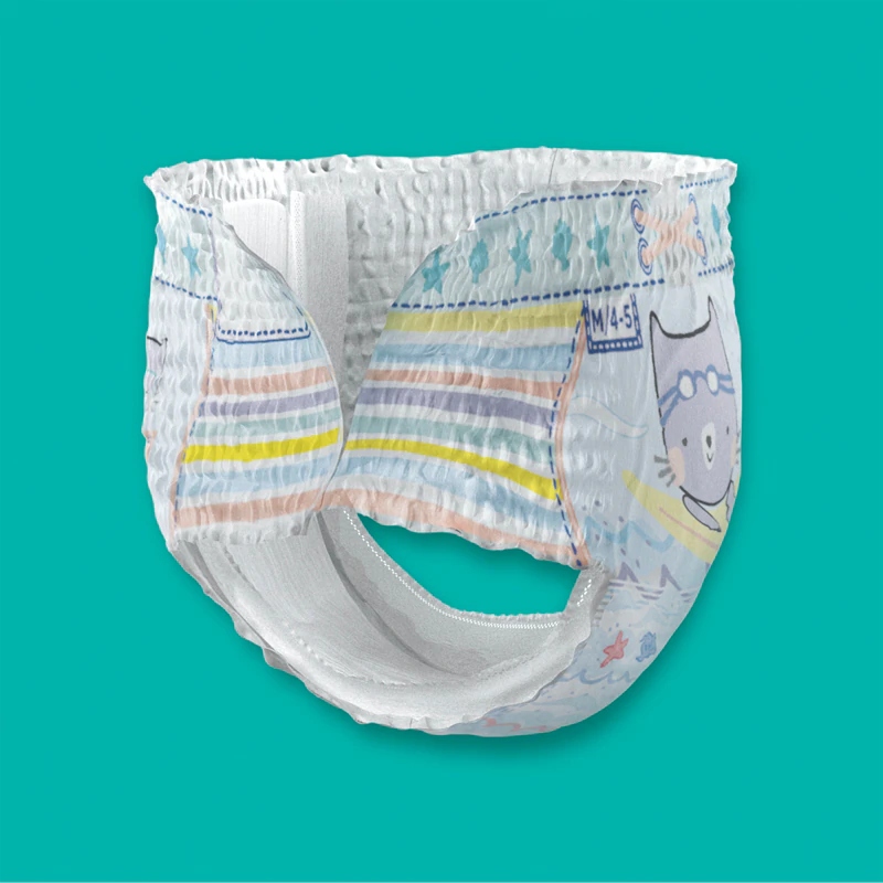 Fraldas descartáveis Pampers Splashers 3-4 e calção de banho