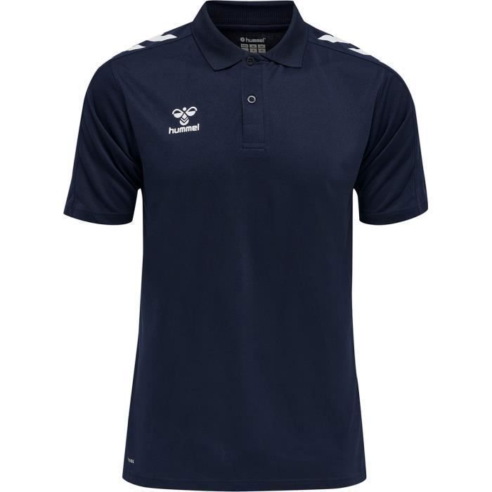 Hummel hmlCore Men's Polo Shirt - Navy Blue - Size L - Structured Jersey - Comfortable and Lightweight