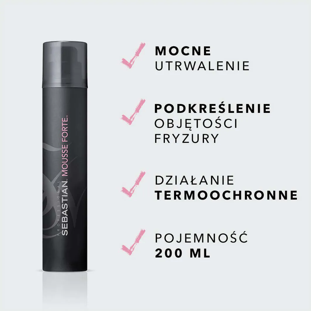 Sebastian Mousse Forte Pianka do włosów mocno utrwalająca 200 ml