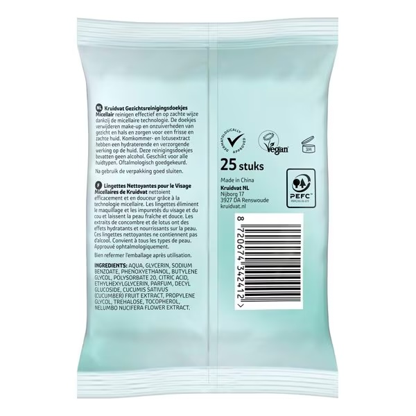 Kruidvat micelārās sejas salvetes<br>25 gab. - Visiem ādas tipiem