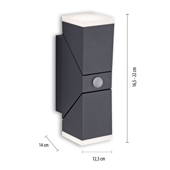 Ryan LED utendørs vegglampe med skumringssensor