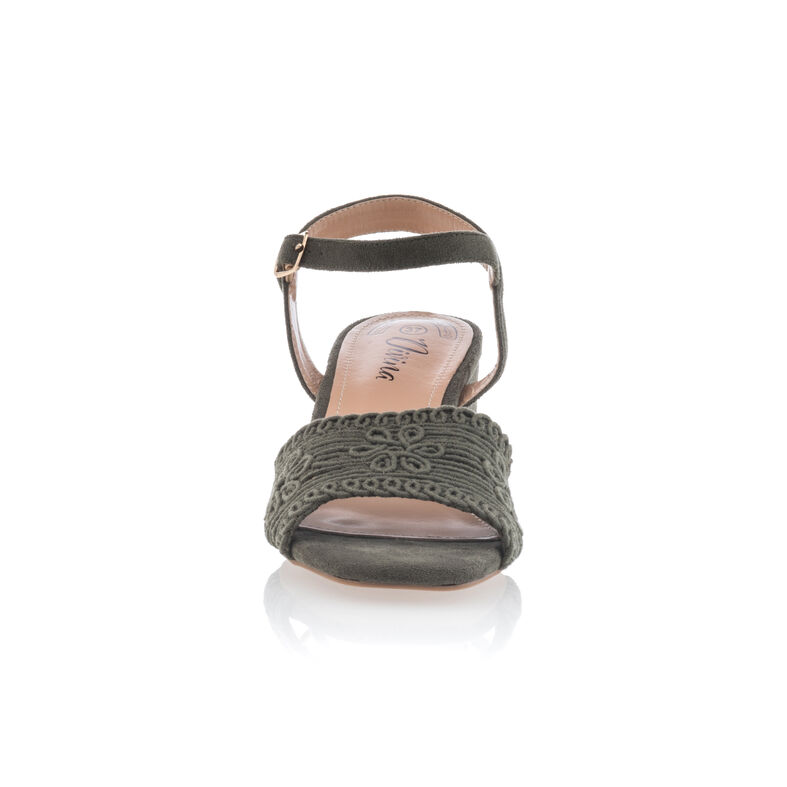 Grüne Damensandalen / Zehenfreie Schuhe