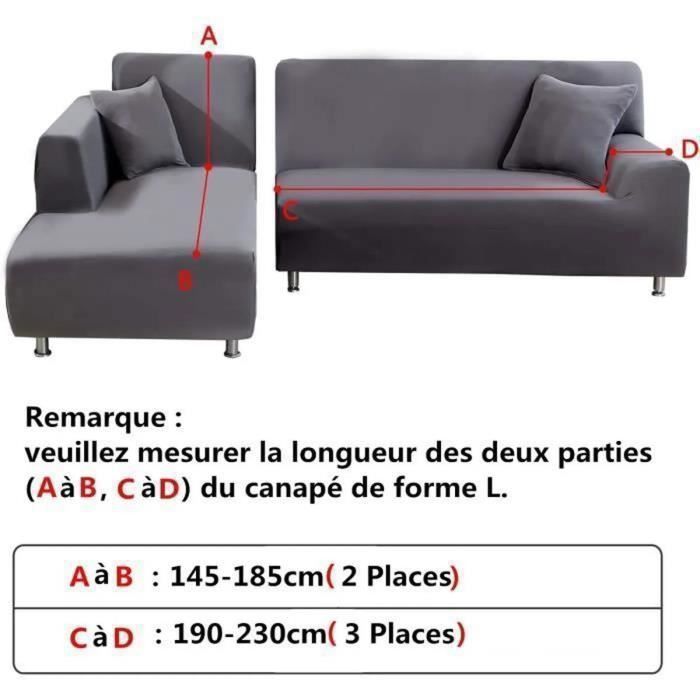 Housse de Canapé d'angle - AYYBF - Extensible - 3 Places + 2 Places - 2 Taies d'oreiller - Vert