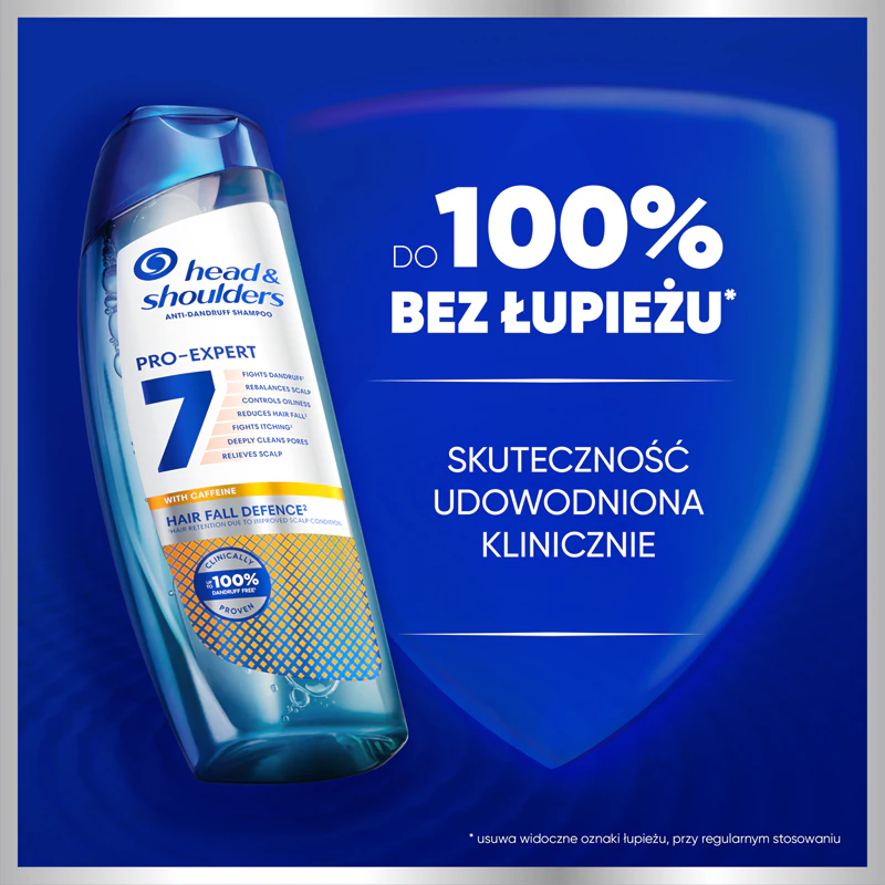 Šampón proti lupinám a vypadávaniu vlasov Head & Shoulders Pro-Expert 7 Hair Fall Defense s kofeínom