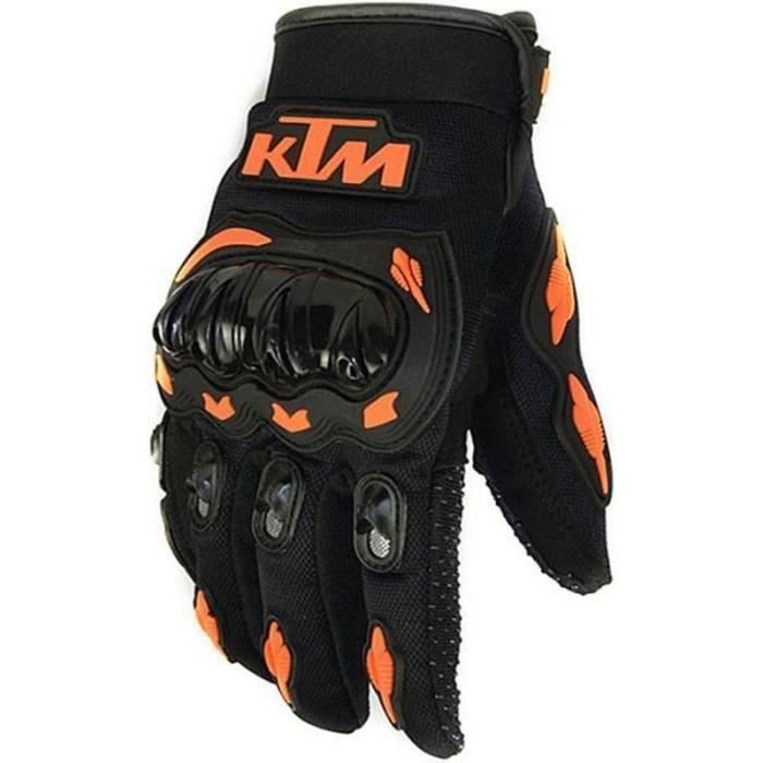 Guantes de moto homologados para hombre y mujer, guantes de scooter de dedos completos, antideslizantes, resistentes al desgaste, deportivos, naranja/dorado.