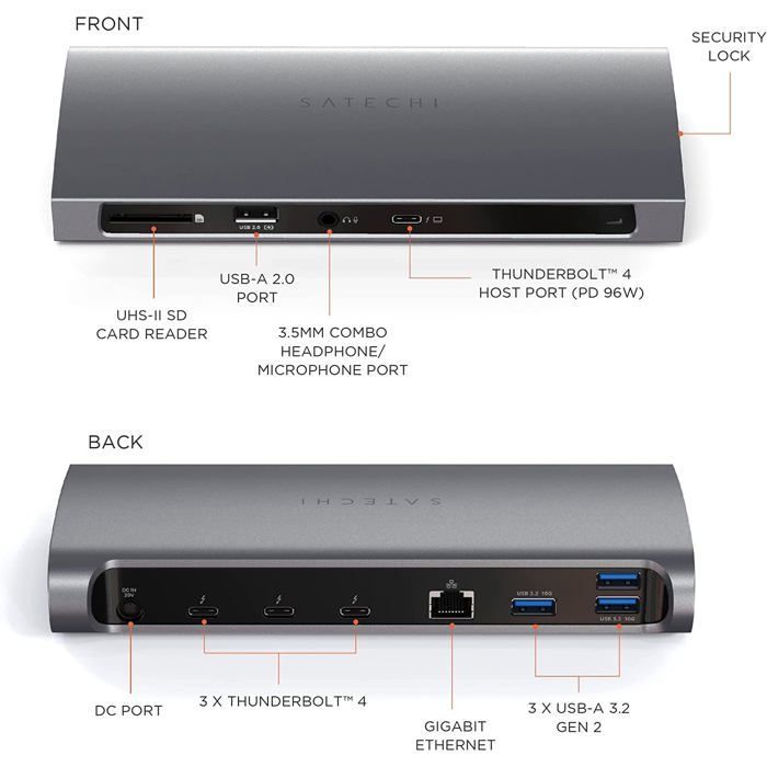 Estación de acoplamiento Satechi Thunderbolt 4